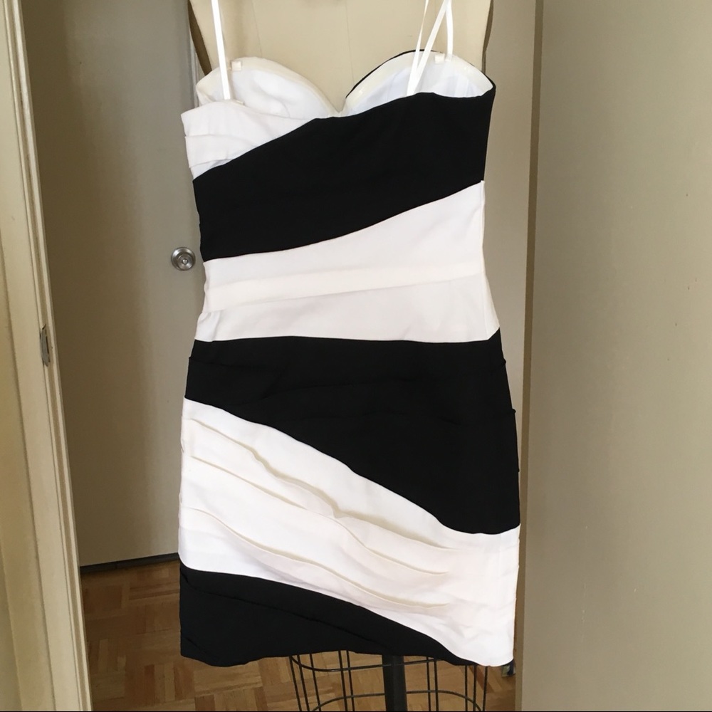 BRAND NEW BCBGMaxAzria Kalea Black/White Dress - Picture 4 of 8